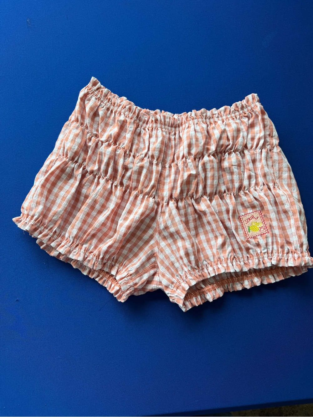 Intimately by Free People Pink Gingham Smocked Shorts